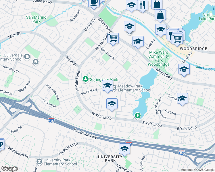map of restaurants, bars, coffee shops, grocery stores, and more near 2 Earlymorn in Irvine