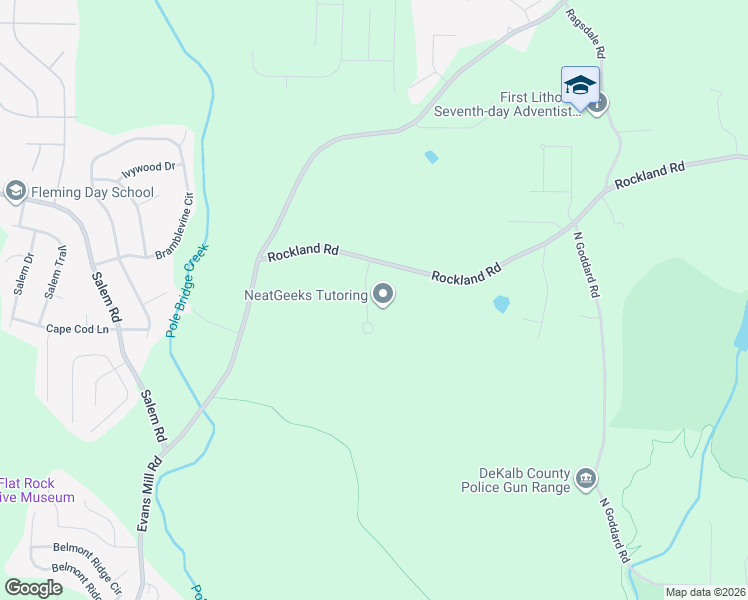 map of restaurants, bars, coffee shops, grocery stores, and more near 3619 Trinity Place in Stonecrest
