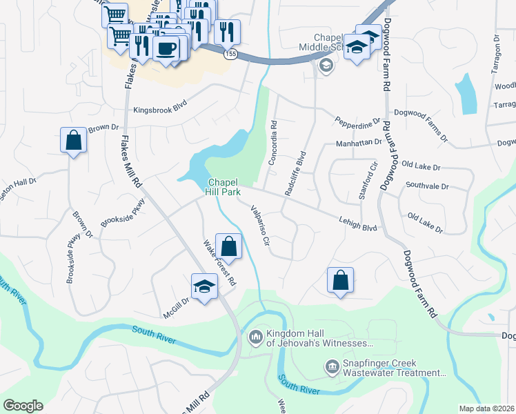 map of restaurants, bars, coffee shops, grocery stores, and more near 3741 Valpariso Circle in Decatur