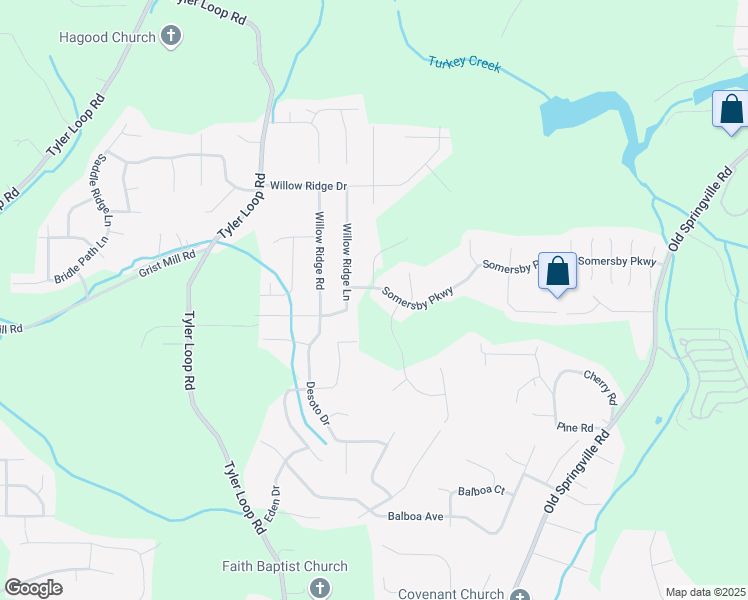 map of restaurants, bars, coffee shops, grocery stores, and more near 5407 Somersby Parkway in Pinson