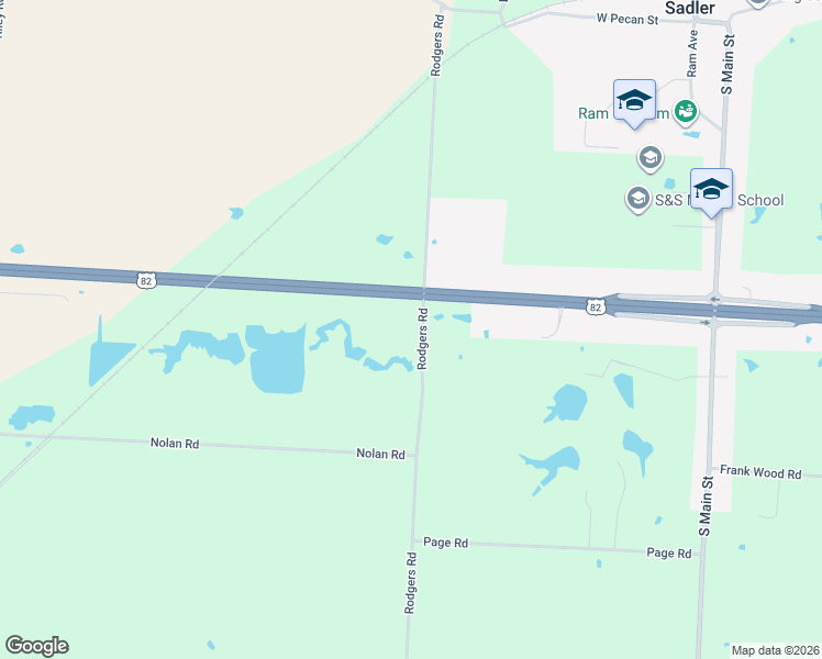 map of restaurants, bars, coffee shops, grocery stores, and more near 601 Rodgers Road in Whitesboro
