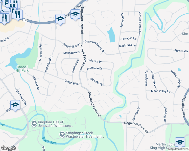 map of restaurants, bars, coffee shops, grocery stores, and more near 3743 Berdon Lane in Decatur