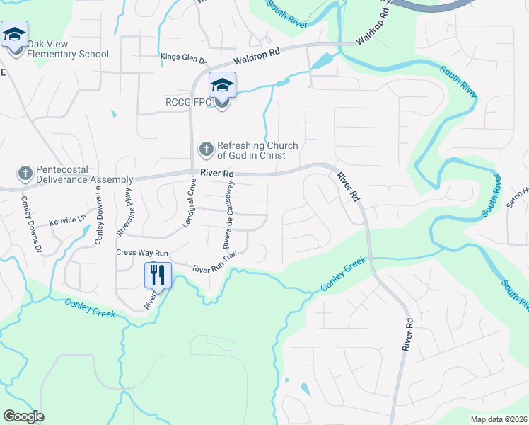 map of restaurants, bars, coffee shops, grocery stores, and more near 3748 Cress Way Drive in Decatur