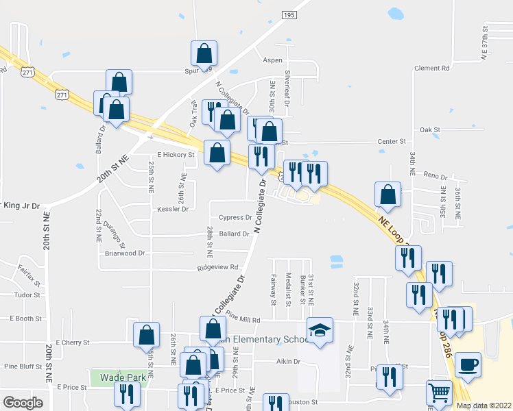 map of restaurants, bars, coffee shops, grocery stores, and more near 2940 Kessler Drive in Paris