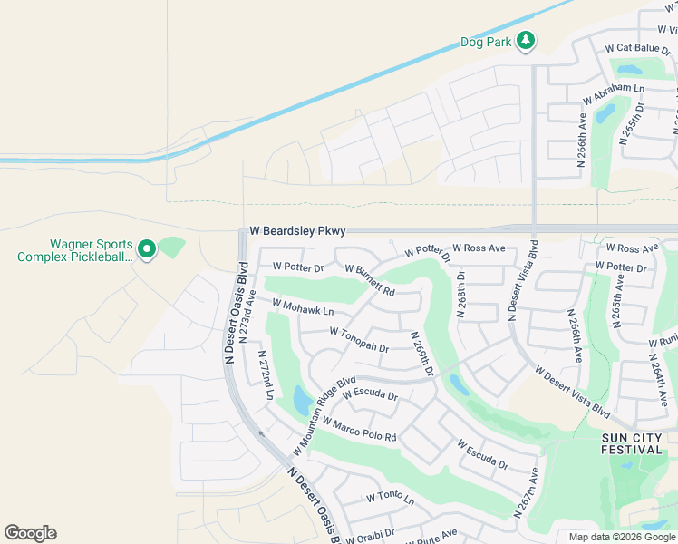 map of restaurants, bars, coffee shops, grocery stores, and more near 27115 West Burnett Road in Buckeye