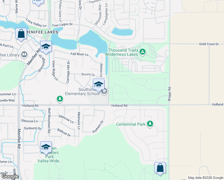 map of restaurants, bars, coffee shops, grocery stores, and more near 30975 Southshore Drive in Menifee
