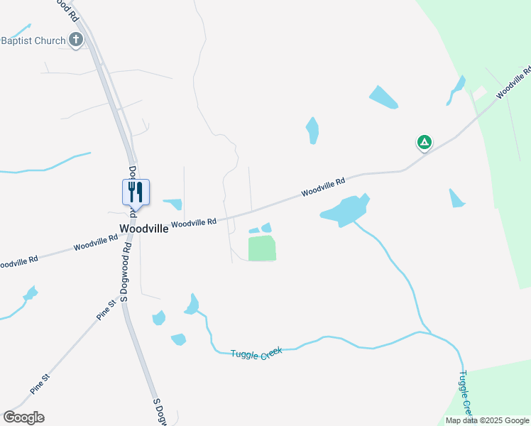 map of restaurants, bars, coffee shops, grocery stores, and more near 1251 East Peachtree Avenue in Woodville