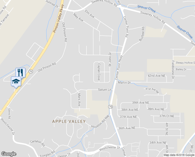 map of restaurants, bars, coffee shops, grocery stores, and more near 3868 Caylan Cove in Birmingham