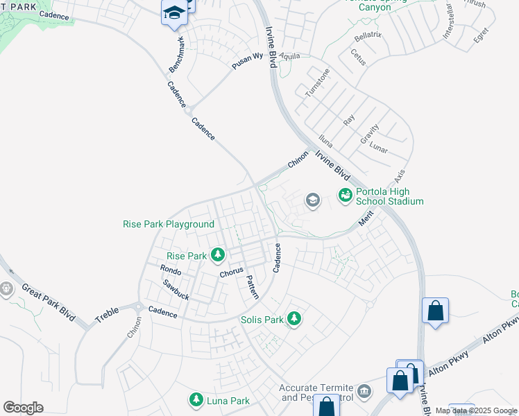 map of restaurants, bars, coffee shops, grocery stores, and more near 110 Keeper in Irvine