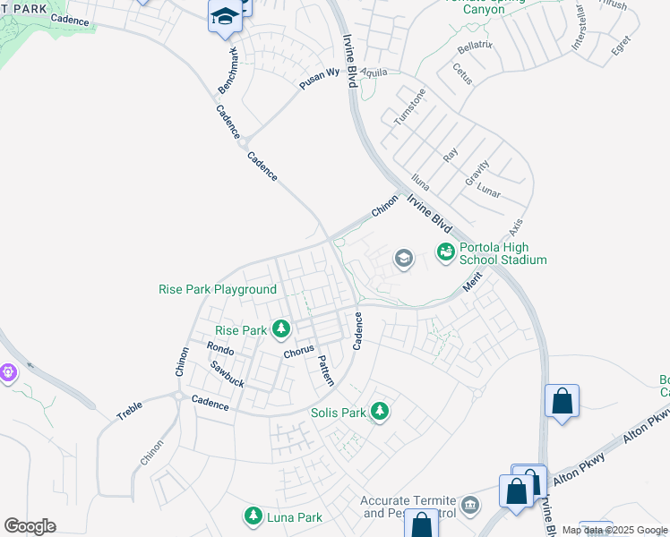 map of restaurants, bars, coffee shops, grocery stores, and more near 110 Keeper in Irvine