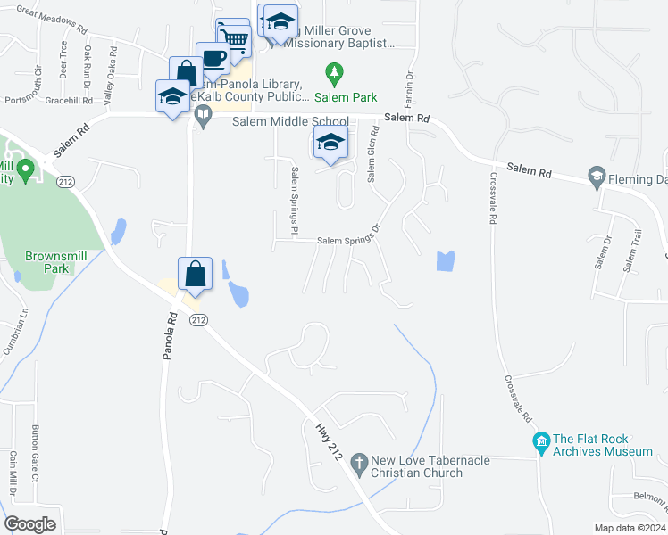 map of restaurants, bars, coffee shops, grocery stores, and more near 3722 Salem Chapel Drive in Lithonia