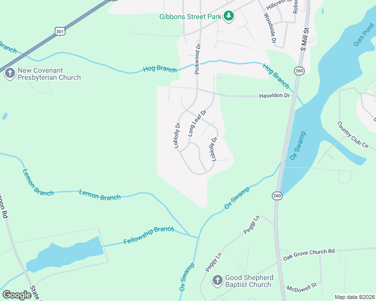 map of restaurants, bars, coffee shops, grocery stores, and more near 1350 Loblolly Drive in Manning