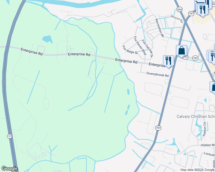 map of restaurants, bars, coffee shops, grocery stores, and more near 6255-6299 Joseph Road in Myrtle Beach