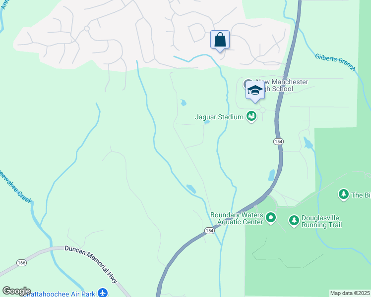 map of restaurants, bars, coffee shops, grocery stores, and more near Spanish Oak Road in Douglasville