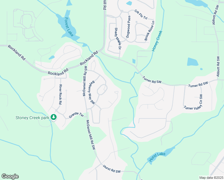 map of restaurants, bars, coffee shops, grocery stores, and more near 4058 Rosebay Way Southwest in Conyers