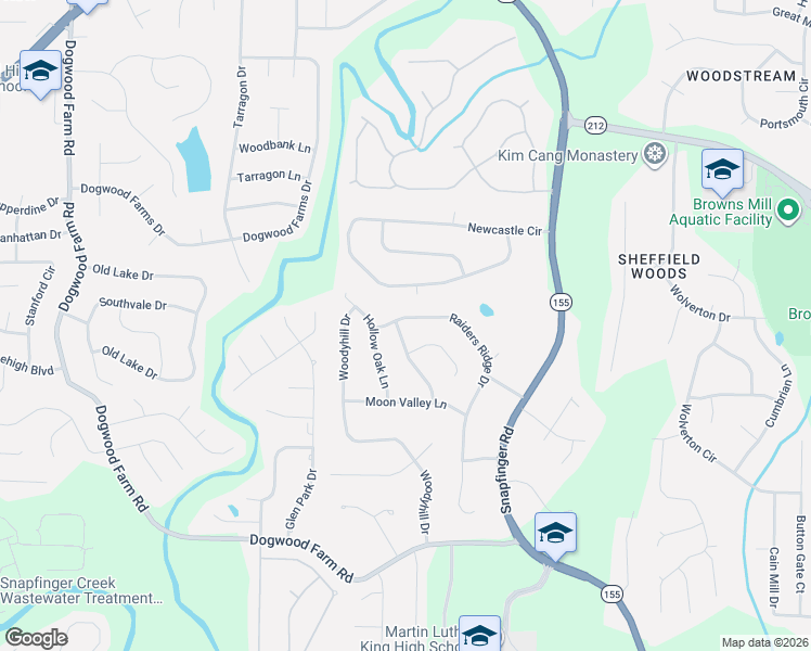 map of restaurants, bars, coffee shops, grocery stores, and more near 3735 Spring Garden Lane in Stonecrest