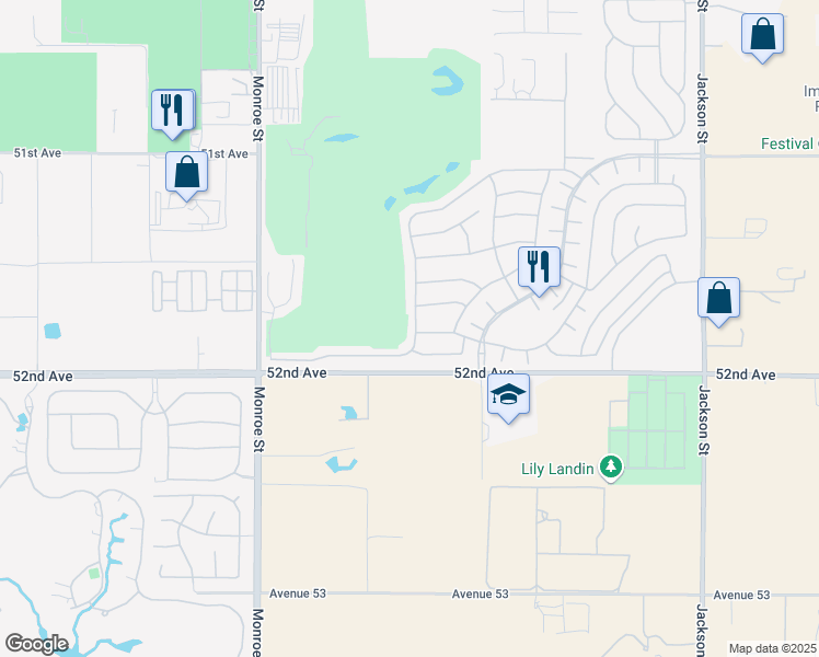 map of restaurants, bars, coffee shops, grocery stores, and more near 51805 Pinnacle Vista Drive in Indio