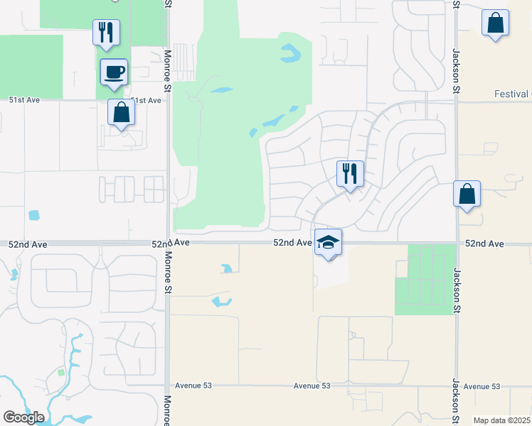 map of restaurants, bars, coffee shops, grocery stores, and more near 51805 Pinnacle Vista Drive in Indio