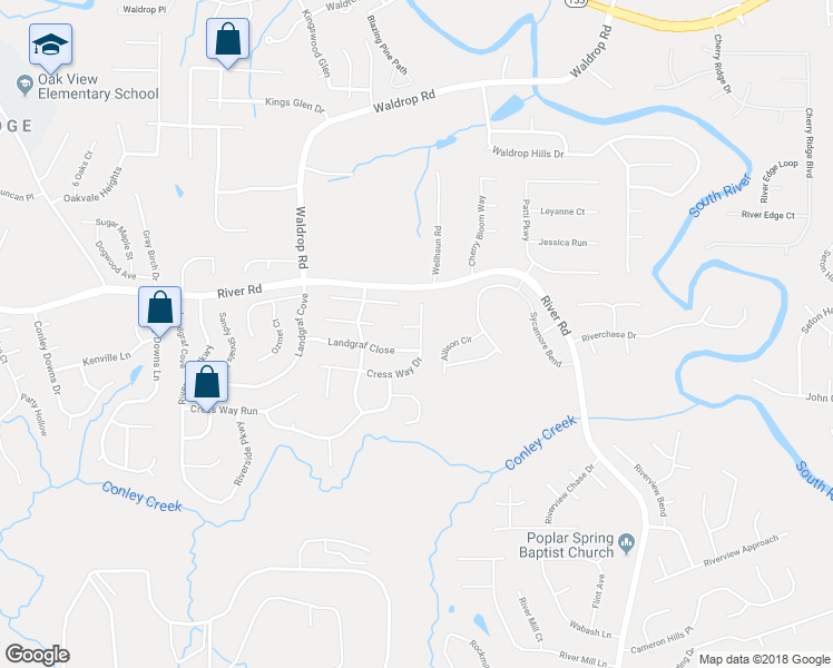 map of restaurants, bars, coffee shops, grocery stores, and more near 3311 Basking Shade Lane in Decatur