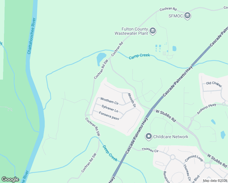 map of restaurants, bars, coffee shops, grocery stores, and more near 7594 Absinth Drive in Atlanta