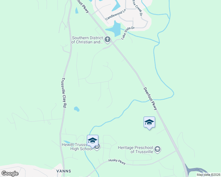 map of restaurants, bars, coffee shops, grocery stores, and more near 5815 Deerfoot Court in Trussville