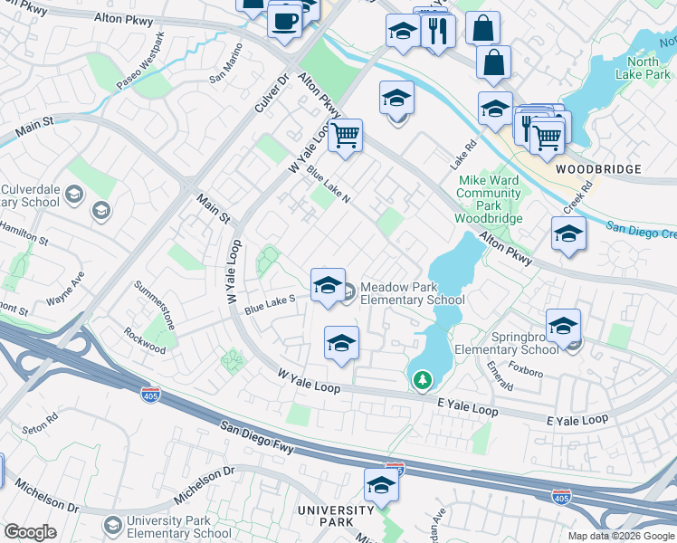 map of restaurants, bars, coffee shops, grocery stores, and more near 2 Earlymorn in Irvine