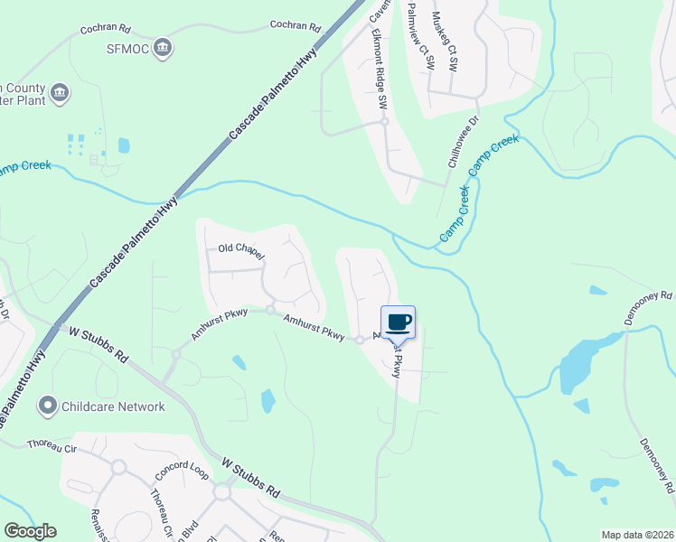 map of restaurants, bars, coffee shops, grocery stores, and more near 695 Sweetgum Trace in College Park