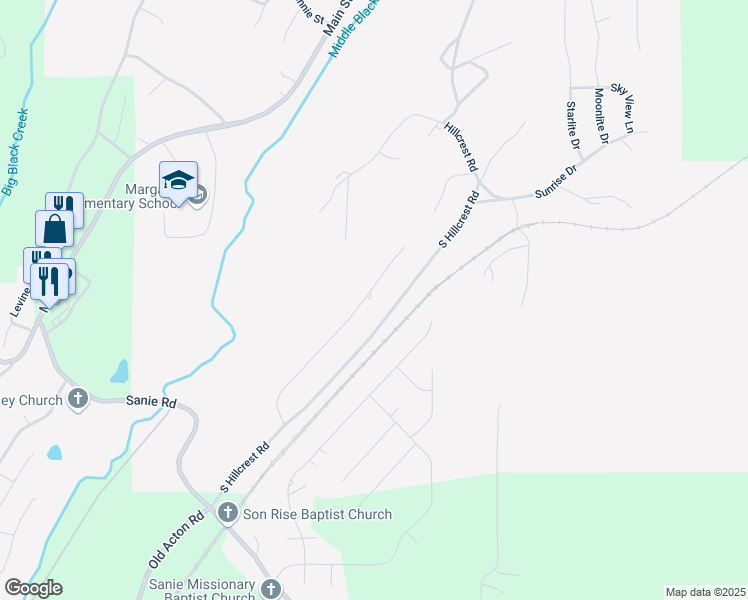 map of restaurants, bars, coffee shops, grocery stores, and more near 375 Hidden Ridge Drive in Odenville