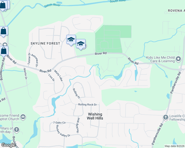 map of restaurants, bars, coffee shops, grocery stores, and more near 3845 Micah Lane in Ellenwood