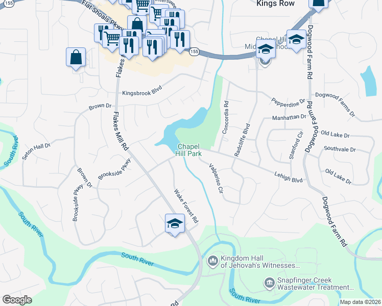 map of restaurants, bars, coffee shops, grocery stores, and more near 3985 Lehigh Boulevard in Decatur