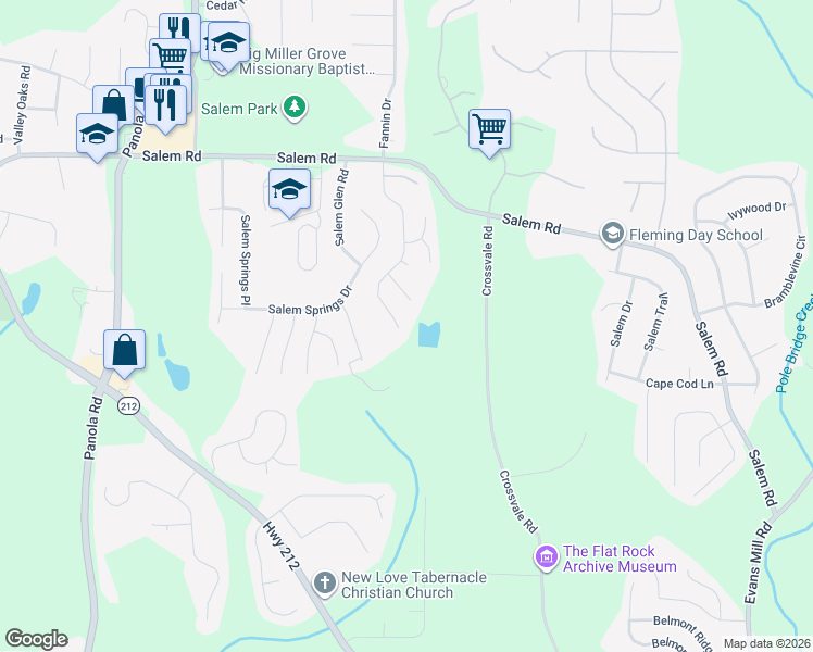 map of restaurants, bars, coffee shops, grocery stores, and more near 3788 Walnut Creek Way in Stonecrest
