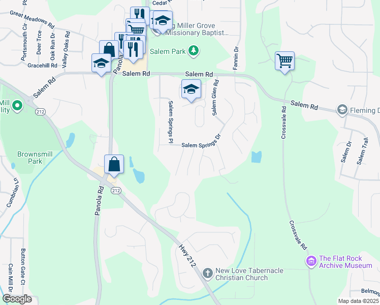 map of restaurants, bars, coffee shops, grocery stores, and more near 3705 Salem Chapel Drive in Lithonia