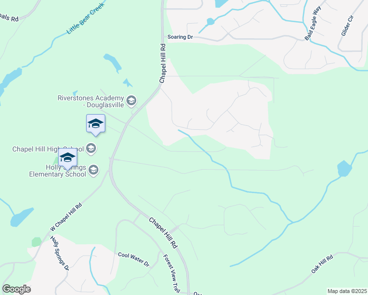 map of restaurants, bars, coffee shops, grocery stores, and more near 4840 Chapel Hill Road in Douglasville