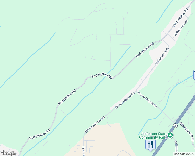 map of restaurants, bars, coffee shops, grocery stores, and more near 5747 Red Hollow Road in Birmingham