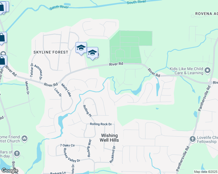 map of restaurants, bars, coffee shops, grocery stores, and more near 3838 Micah Lane in Ellenwood