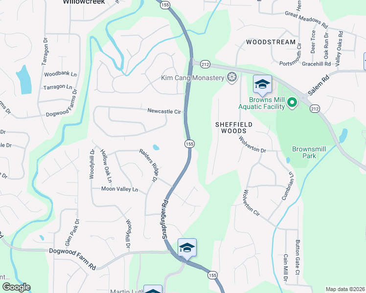 map of restaurants, bars, coffee shops, grocery stores, and more near 3709 Snapfinger Road in Lithonia