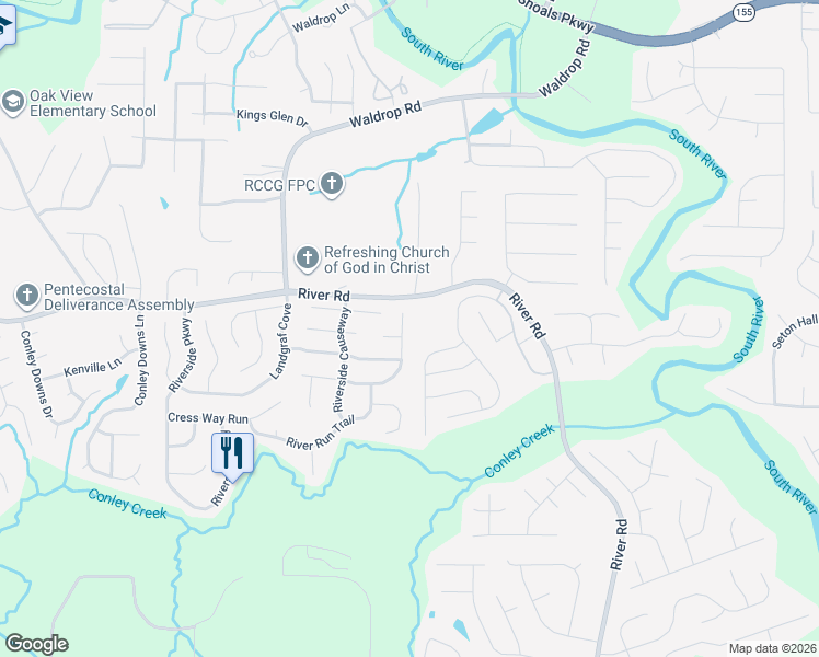 map of restaurants, bars, coffee shops, grocery stores, and more near 3706 Cress Way Drive in Decatur