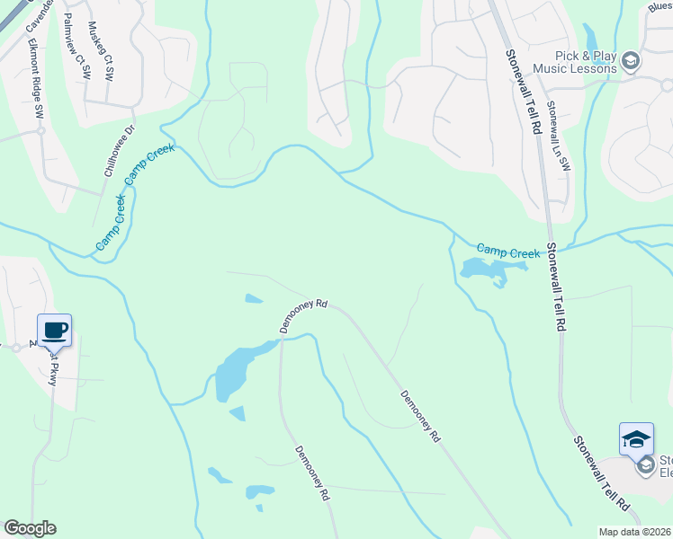 map of restaurants, bars, coffee shops, grocery stores, and more near 3113 Demooney Road in Atlanta