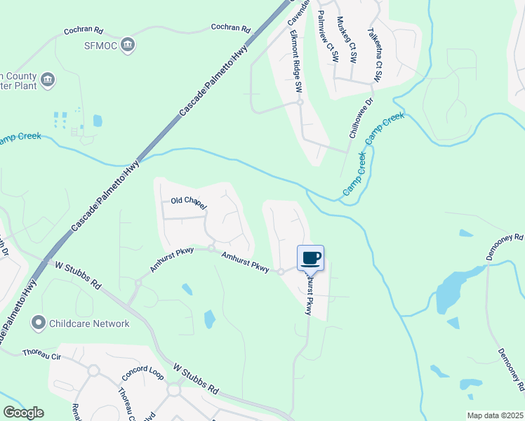 map of restaurants, bars, coffee shops, grocery stores, and more near 3139 Redwood Run in Atlanta