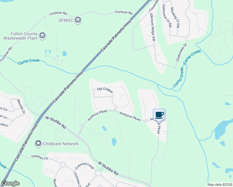 map of restaurants, bars, coffee shops, grocery stores, and more near 425 Pinevale Court in College Park