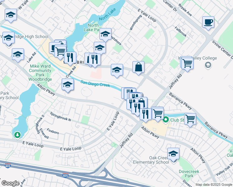 map of restaurants, bars, coffee shops, grocery stores, and more near 2 Witherspoon in Irvine