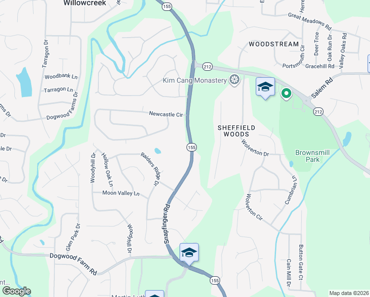 map of restaurants, bars, coffee shops, grocery stores, and more near 3693 Snapfinger Road in Stonecrest