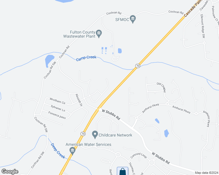 map of restaurants, bars, coffee shops, grocery stores, and more near 224 Allegrini Drive in Atlanta