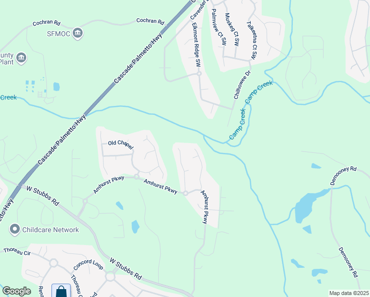 map of restaurants, bars, coffee shops, grocery stores, and more near 3138 Redwood Run in College Park