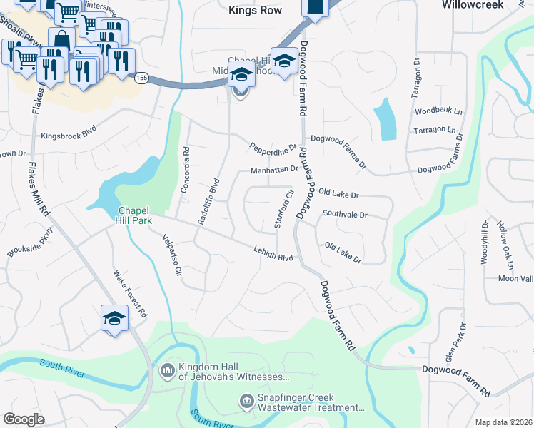 map of restaurants, bars, coffee shops, grocery stores, and more near 4187 Whittier Court in Decatur