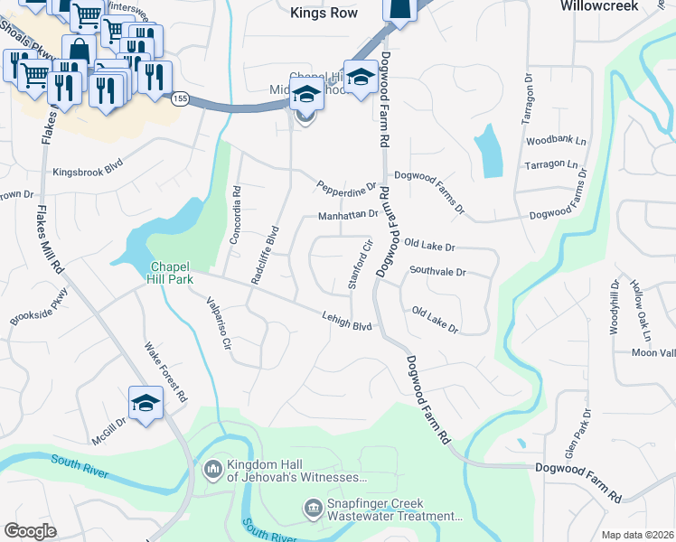 map of restaurants, bars, coffee shops, grocery stores, and more near 4187 Whittier Court in Decatur
