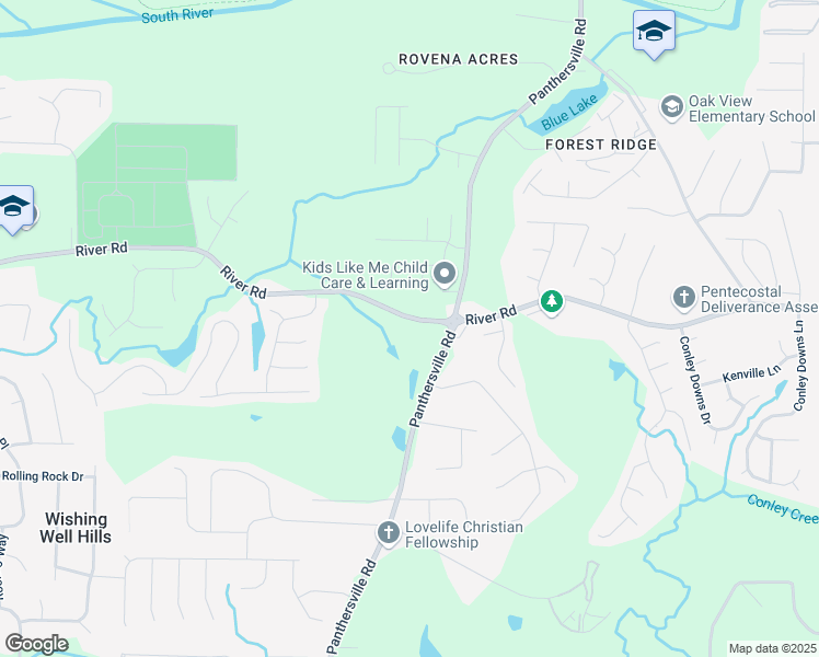 map of restaurants, bars, coffee shops, grocery stores, and more near 2773 River Road in Ellenwood