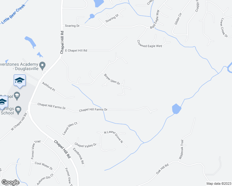 map of restaurants, bars, coffee shops, grocery stores, and more near 4238 Sturbridge Drive in Douglasville