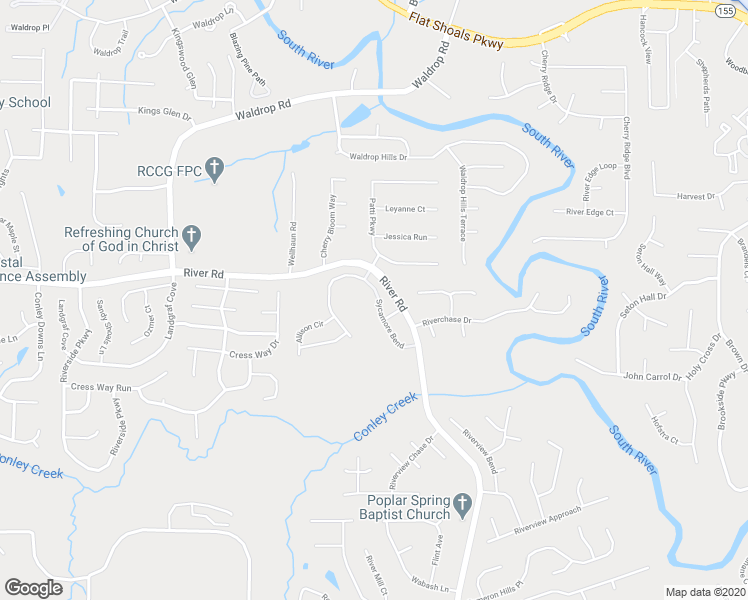 map of restaurants, bars, coffee shops, grocery stores, and more near 3673 Sycamore Bend in Decatur