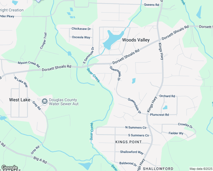 map of restaurants, bars, coffee shops, grocery stores, and more near 6561 Squire Place in Douglasville